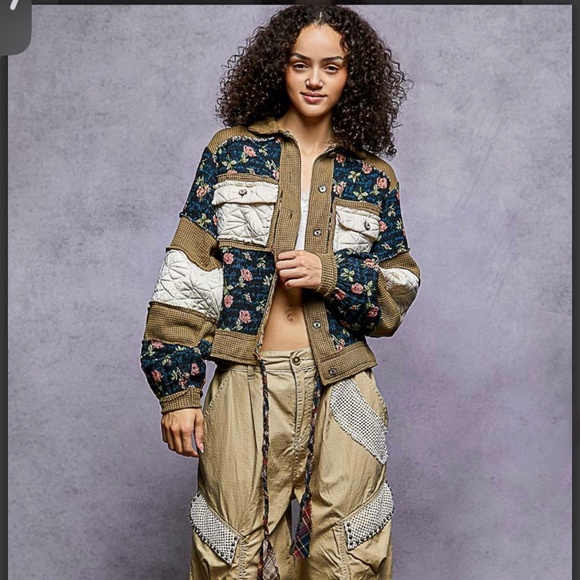 POL jacquard and Thermal Jacket -Indigo Moss - Picture 4 of 5